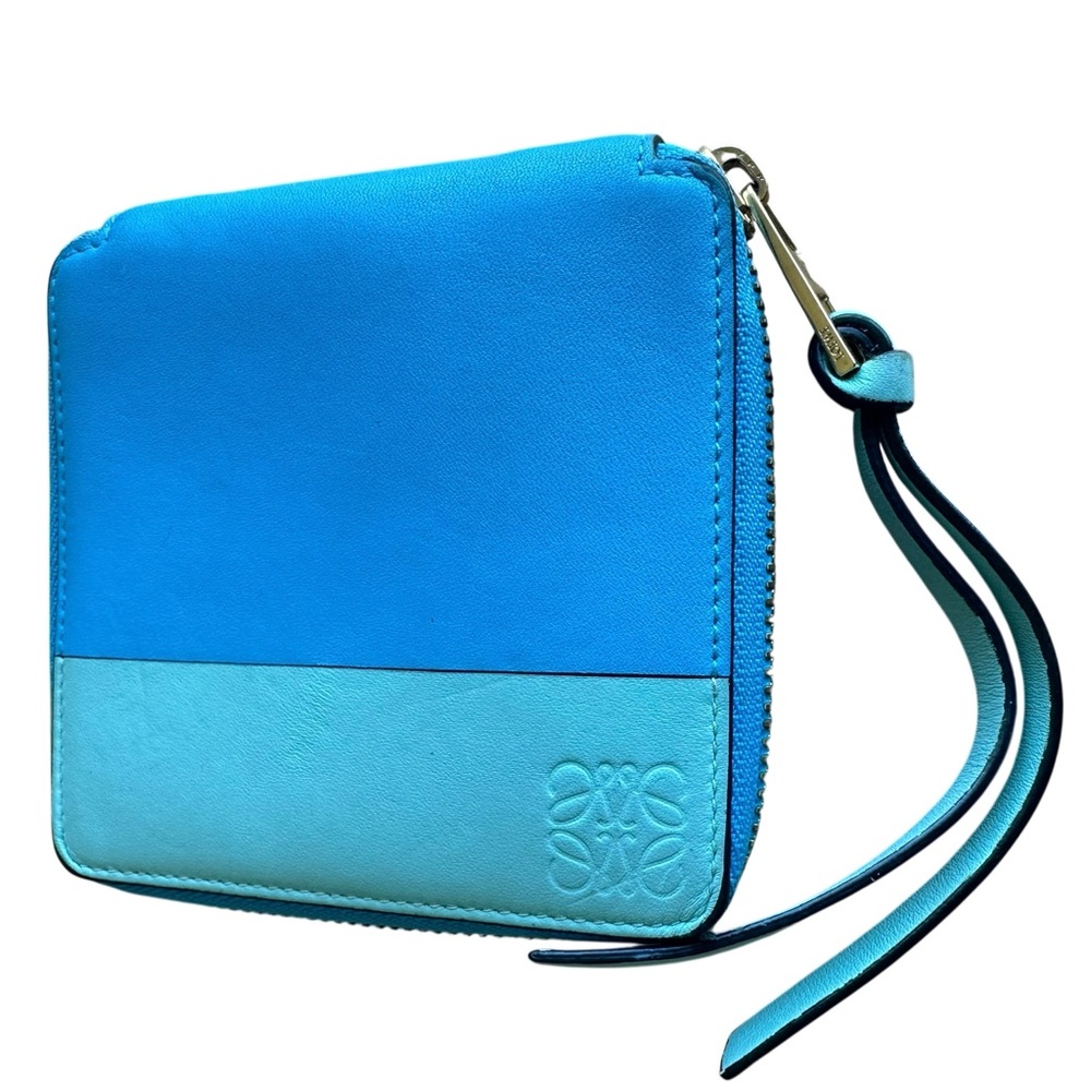 Loewe Two Toned Leather Compact Wallet Wristlet